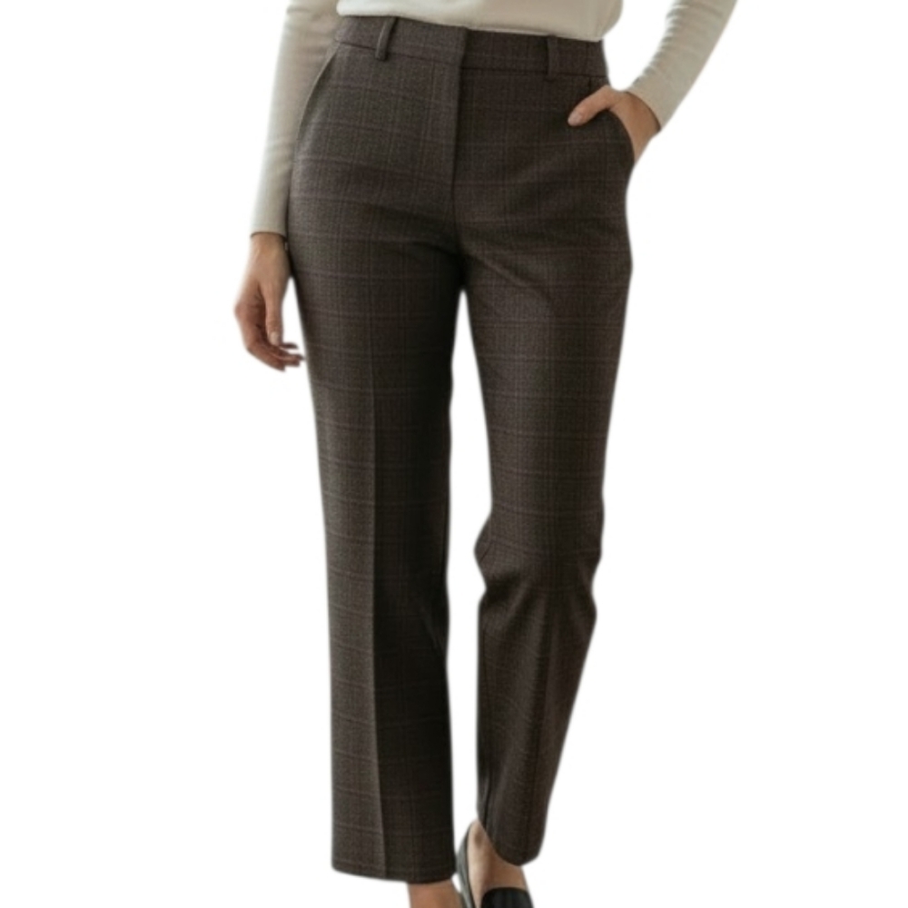 Ninety Brand Brown Plaid Dress Pants